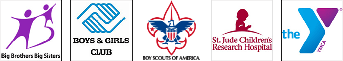 Big Brothers Big Sisters of America, Boys & Girls Clubs of America, Boy Scouts of America, St. Jude Children’s Research Hospital, & YMCA USA